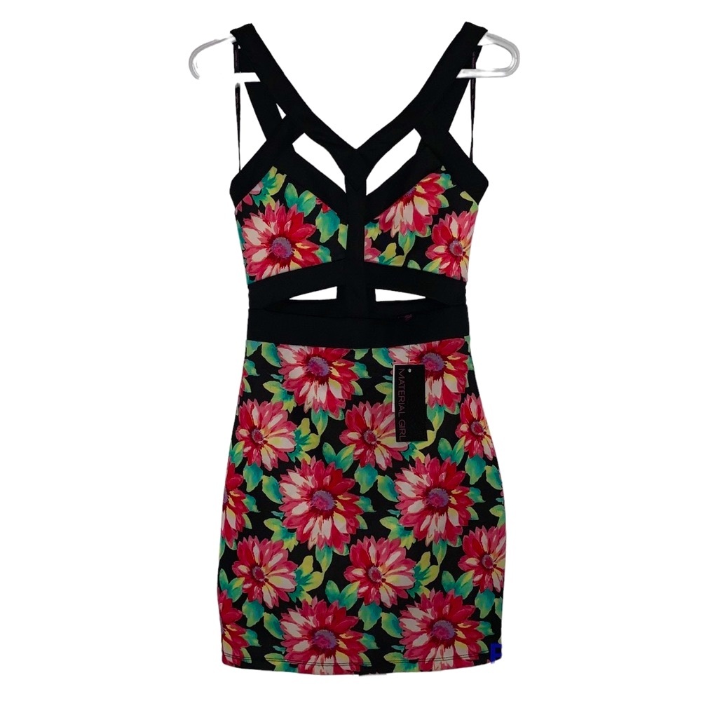 COPY - NEW Material Girl Cut-out Sunflower Mini Dress NWT
